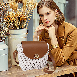 Handmade PU Leather Crochet Shoulder Bag Accessories Kits&nbsp;DIY-CL0002-52B