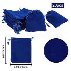 20Pcs Rectangle Velvet Drawstring Pouches&nbsp;TP-BBC0001-03B-03