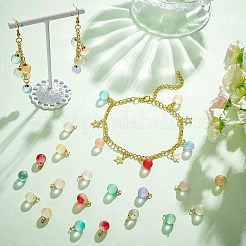 84pcs 7 style Transparent & Two Tone Transparent Spray Painted Glass Pendants&nbsp;GLAA-FH0001-40