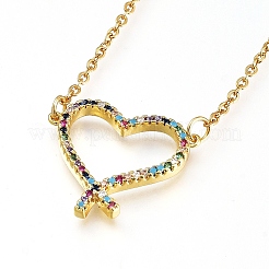 Brass Cubic Zirconia Pendant Necklaces & Stud Earrings Jeweley Sets&nbsp;SJEW-L154-12