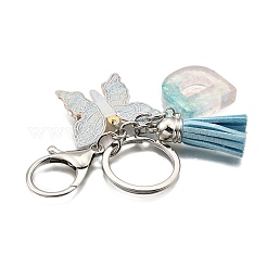 26Pcs Transparent Epoxy Resin & Transparent Acrylic & Faux Suede Tassel Keychain&nbsp;KEYC-JKC01202-04