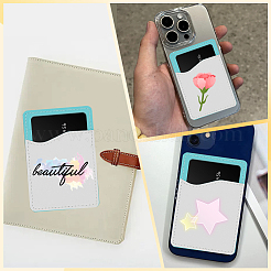 10Pcs PU Leather Phone Back Adhesive Card Holder&nbsp;AJEW-SP0002-95B