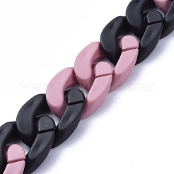 Handmade Opaque Spray Painted Acrylic Curb Chains&nbsp;AJEW-JB00619-03