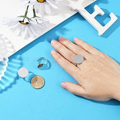 Flat Round Brass Pad Ring Settings&nbsp;X-MAK-S033-018P-NF