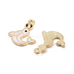 Light Gold Plated Alloy Enamel Pendants&nbsp;ENAM-M219-11KCG-02