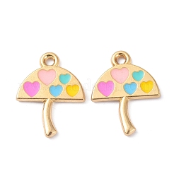 Umbrella with Heart Alloy Enamel Pendants&nbsp;X-ENAM-B044-02G