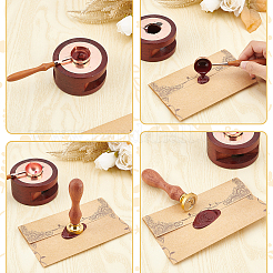 Brass Wax Seal Stamp with Wood Handle&nbsp;AJEW-WH0412-0014