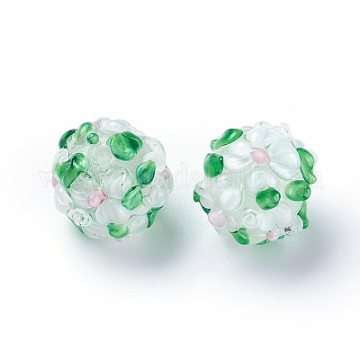 Handmade Bumpy Lampwork Beads&nbsp;LAMP-E021-07O-1