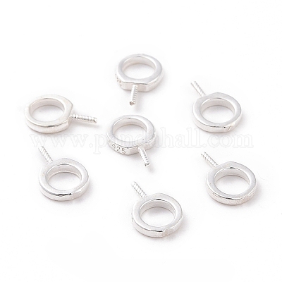 925 Sterling Silver Screw Eye Peg Bails&nbsp;STER-D035-42S-1