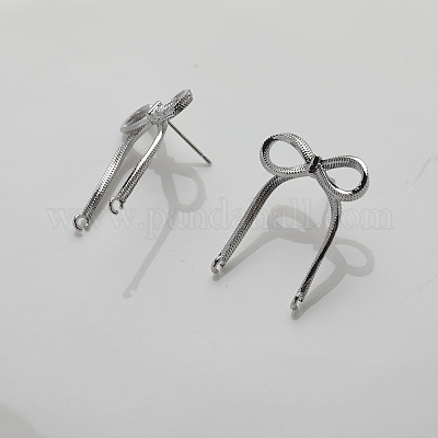 Brass Stud Earring Finding&nbsp;KK-U061-14B-P-1