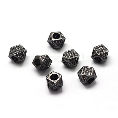 Rack Plating Brass Cubic Zirconia Beads&nbsp;ZIRC-S029-02B-1
