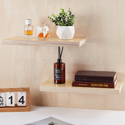 Rectangle Wood Wall Storage Rack&nbsp;AJEW-WH0794-25-1