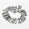 Electroplated Natural & Dyed Agate Bead Strands, Nuggets, Silver, 23~57x12~18x9~16mm, Hole: 2mm, about 32~34pcs/strand