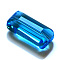 K9 Glass, Imitation Austrian Crystal Beads, Grade AAA, Faceted, Rectangle, Deep Sky Blue, 8x14x5.5mm, Hole: 0.9~1mm