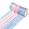 DIY Scrapbook Decorative Adhesive Tapes, Ups & Downs Pattern, 1.5~3.5cm, about 2m/roll, 4 rolls/set