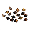 Natural Tiger Eye Gemstone Cabochons, Pyramid, 14x14x10mm
