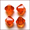 Imitation Austrian Crystal Beads, Grade AAA, K9 Glass, Faceted, Bicone, Orange Red, 3x3mm, Hole: 0.7~0.9mm