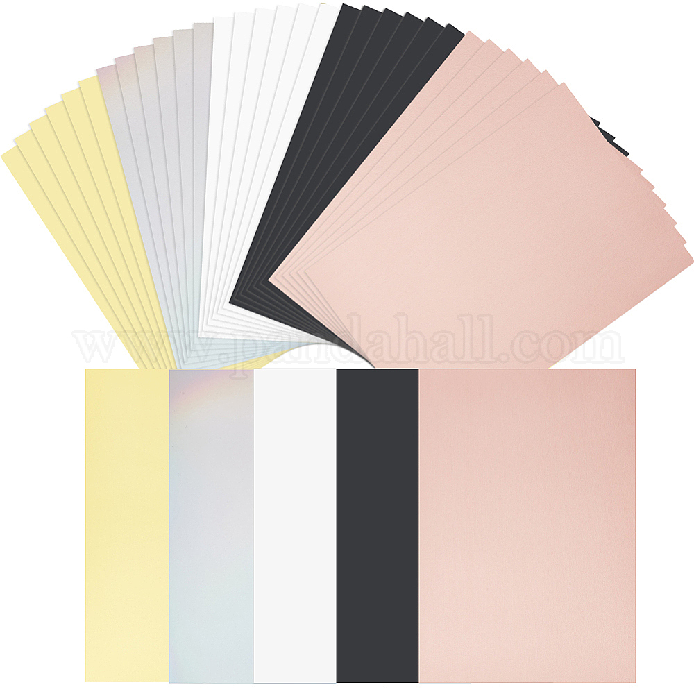 Wholesale 35Pcs 5 Colors A4 Rectangle Metallic Craft Paper Cards ...
