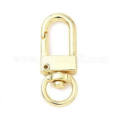 Brass Swivel Clasps, Cadmium Free & Lead Free, Rack Plating, Long-Lasting Plated, Real 18K Gold Plated, 34x13.5x6mm, Hole: 8.5x4.5mm