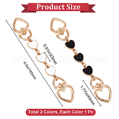 2Pcs 2 Colors Alloy Enamel Purse Strap Extenders&nbsp;FIND-BBC0002-47G