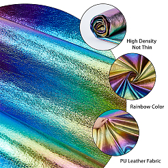 Rainbow Gradient Imitation Leather Fabric&nbsp;AJEW-WH0314-291A