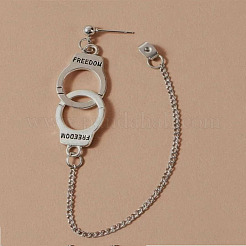 Handcuffs Alloy Curb Chain Dangle Stud Earrings&nbsp;FS-WG22813-01