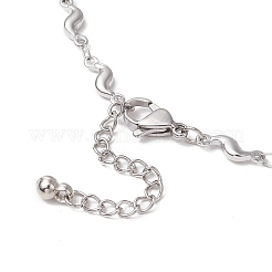 304 Stainless Steel Wave Link Chain Necklaces&nbsp;NJEW-JN05164-02