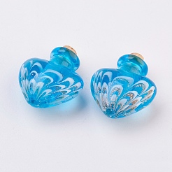 Handmade Lampwork Perfume Bottle Pendants&nbsp;LAMP-P044-I