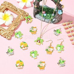 25Pcs 5 Styles KC Gold Plated Alloy Enamel Pendants&nbsp;ENAM-CJ0007-08