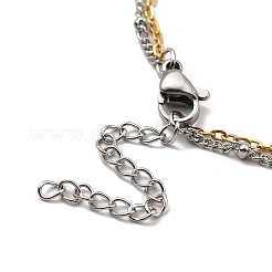 Two Tone 304 Stainless Steel Charm Anklet&nbsp;AJEW-C021-17