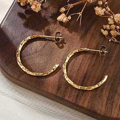 304 Stainless Steel C-Shaped Stud Earrings&nbsp;EJEW-R017-04G-02