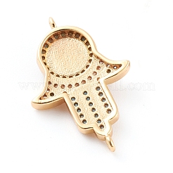 Brass Micro Pave Cubic Zirconia Links Connectors&nbsp;ZIRC-K085-03B-G