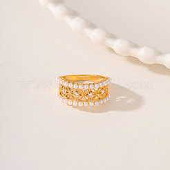 Brass Micro Pave Cubic Zirconia Finger Ring&nbsp;AH5761-1