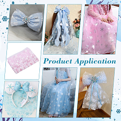 2M Polyester Snowflake Mesh Fabrics&nbsp;DIY-WH0622-388B