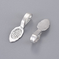 Tibetan Style Alloy Glue-on Flat Pad Bails&nbsp;LS-LF10728Y-NF
