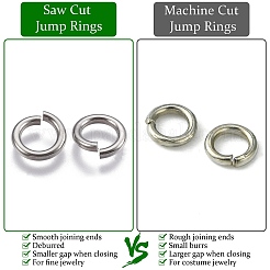 Tarnish Resistant 304 Stainless Steel Open Jump Rings&nbsp;STAS-J013-14xx1.2mm-01