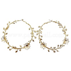 Alloy Branch Flower Big Hoop Earrings for Women&nbsp;WGC29F5-01