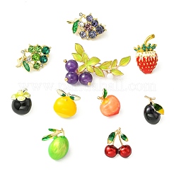 10Pcs 10 Styles Fruit Enamel Pins&nbsp;JEWB-CJ0001-78