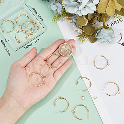 16Pcs Brass Ring Stud Earring Findings&nbsp;KK-BBC0011-99
