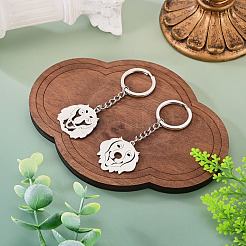 2Pcs 2 Styles 201 Stainless Steel Keychains&nbsp;KEYC-TAD0001-15D