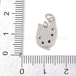 Brass Micro Pave Cubic Zirconia Pendants&nbsp;KK-G544-27P