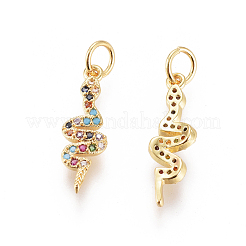Brass Micro Pave Cubic Zirconia Pendants&nbsp;ZIRC-L093-24G