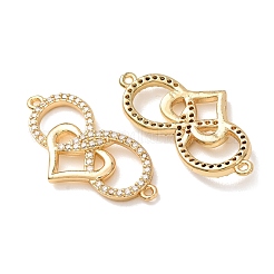 Brass Micro Pave Cubic Zirconia Connector Charms&nbsp;CU-CBA4579-02G-F