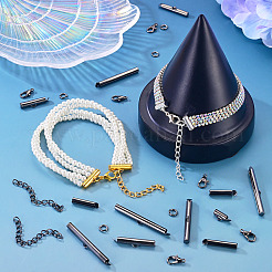 560Pcs 10 Styles Iron Slide On End Clasp Tubes&nbsp;DIY-TA0015-91