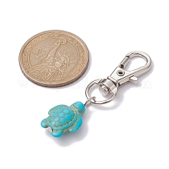 Synthetic Turquoise Tortoise Pendant Decorations&nbsp;HJEW-JM01355-01