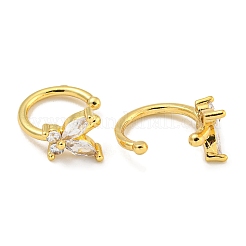 Brass Micro Pave Cubic Zirconia Cuff Earrings&nbsp;EJEW-C104-106G