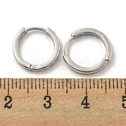 Brass Pave Clear Cubic Zirconia Hoop Earrings&nbsp;EJEW-L211-001P