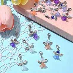 16Pcs 4 Colors Angel Glass Acrylic Pendants&nbsp;HJEW-FS00015