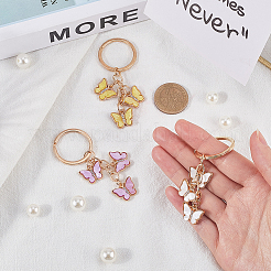 3Pcs 3 Colors Zinc Alloy Keychain&nbsp;KEYC-CP0001-34