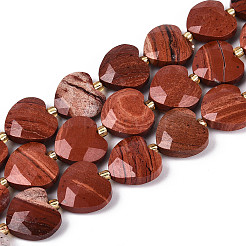 Natural Red Jasper Beads Strands&nbsp;G-P592-B17-01